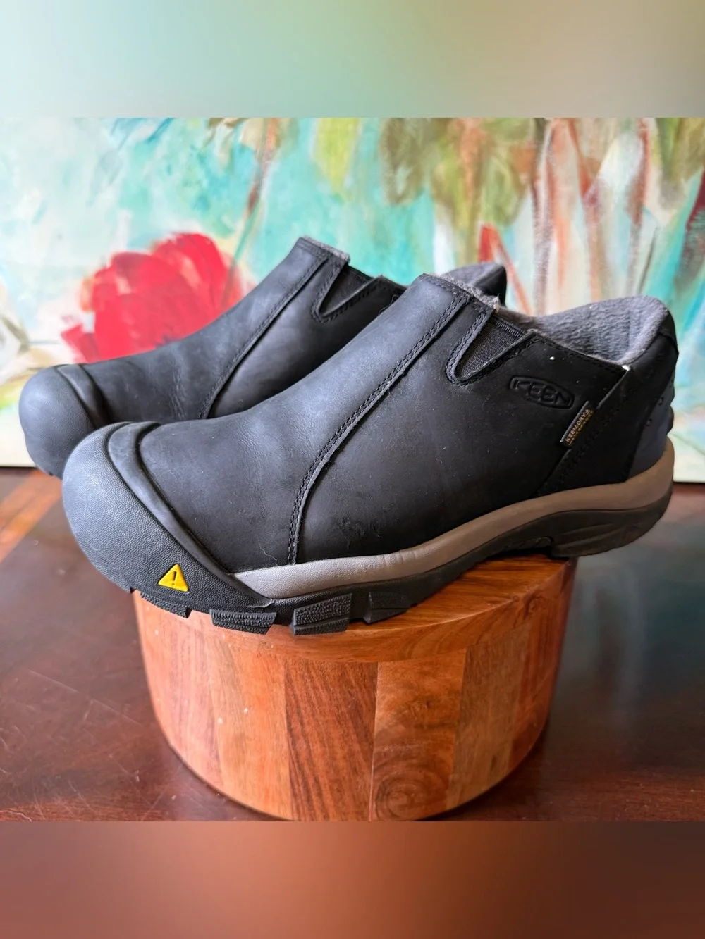 Keen Brixen Low Men 8.5 Slip On Waterproof Insulated 200G Black Leather Shoes